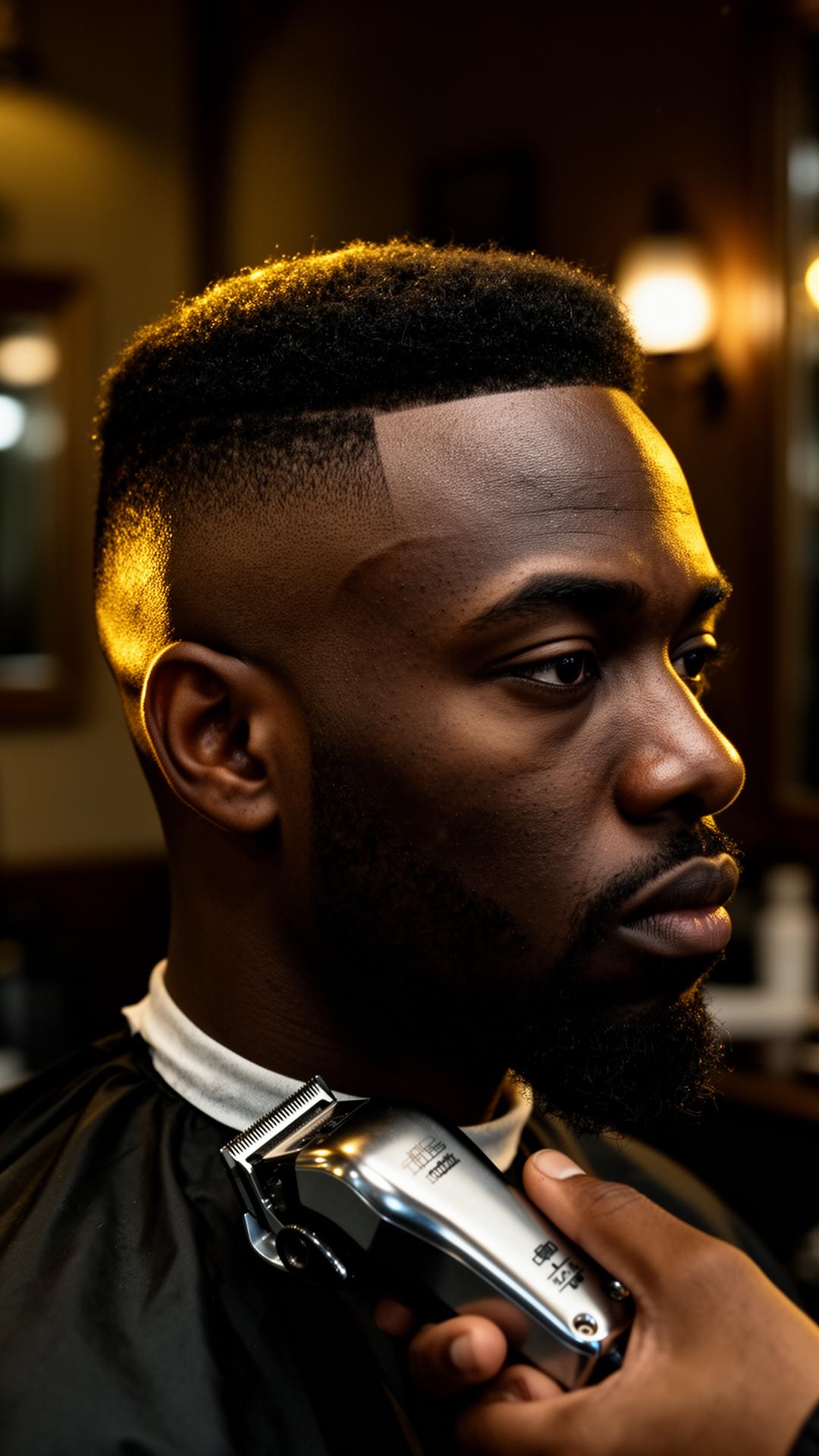 Ramz delivering a sharp skin fade at FidelFadez Nottingham